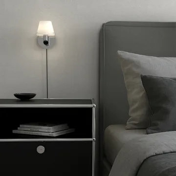 Gil wall lamp - Chrome–opal glass - Herstal