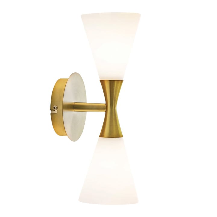 Harlekin duo wall lamp, brass-white Herstal
