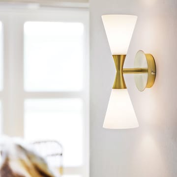 Harlekin duo wall lamp - brass-white - Herstal