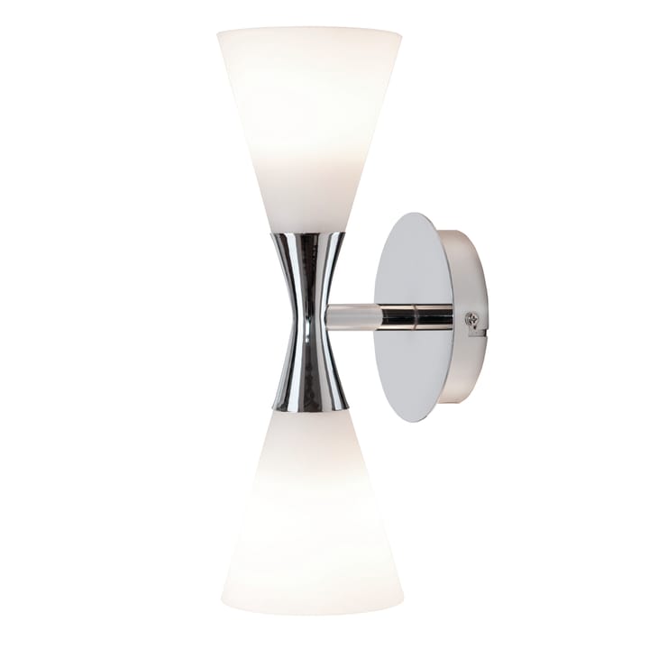 Harlekin duo wall lamp, chrome-white Herstal