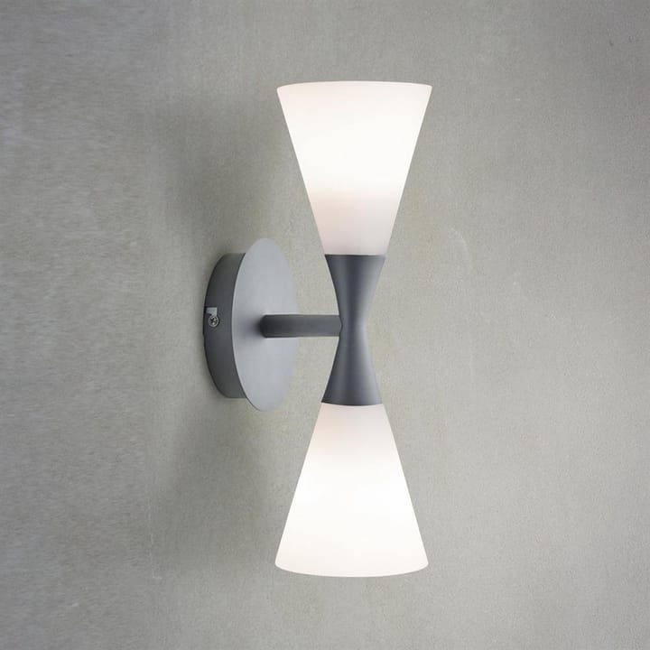 Harlekin duo wall lamp, graphite grey-white Herstal