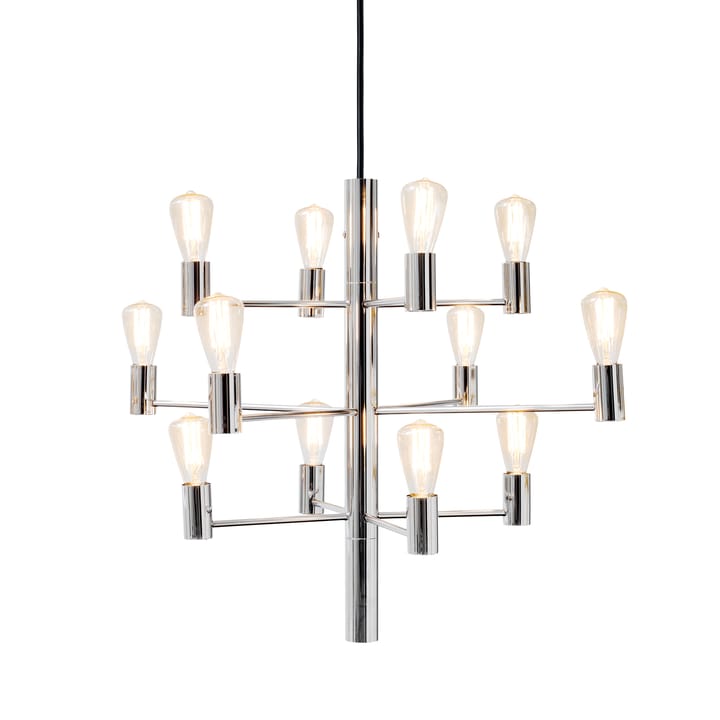 Manola 12 chandelier, chrome Herstal