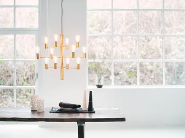 Manola 12 chandelier - satin brass - Herstal