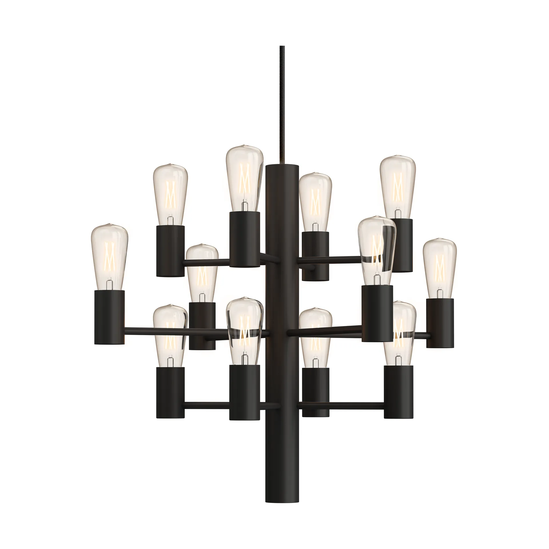 Manola Mini 12 chandelier, Black Herstal
