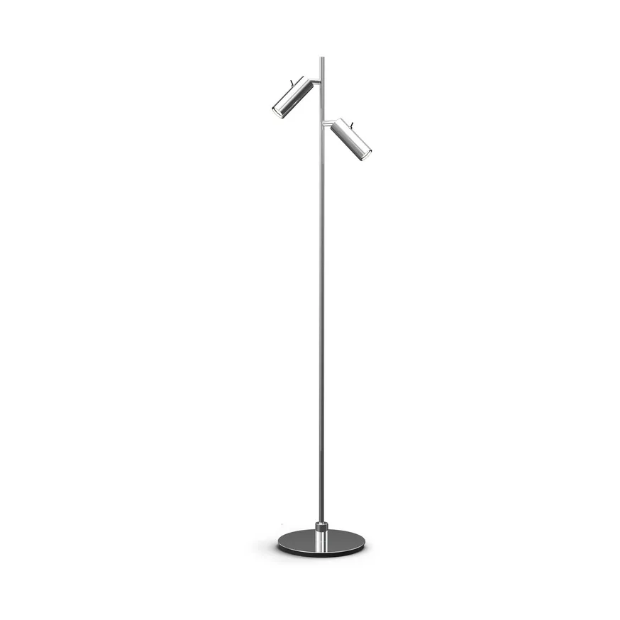 Pipeline floor lamp, Chrome-double Herstal