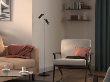Pipeline floor lamp - Matte black, double - Herstal