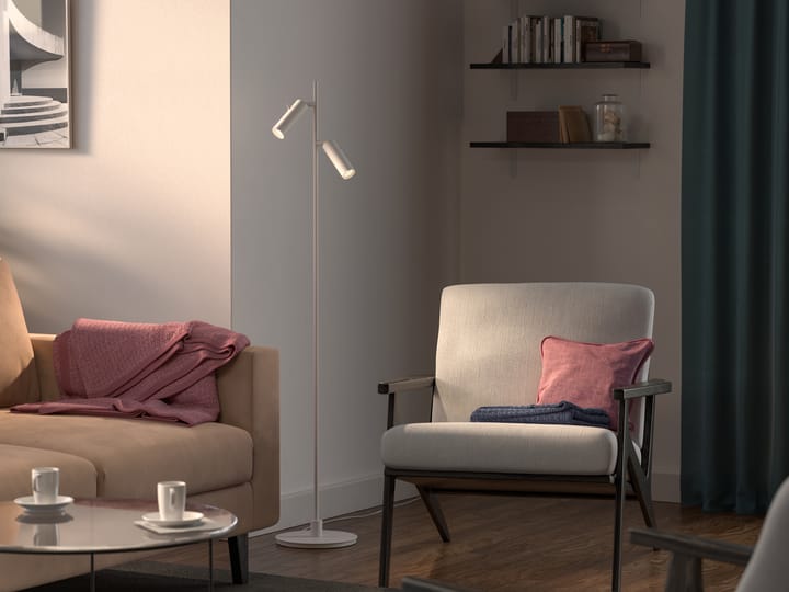 Pipeline floor lamp, Matte white, double Herstal