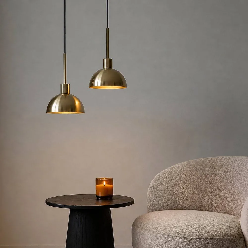 Vienda pendant lamp, Satin brass Herstal