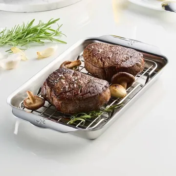 Hestan Ovenbond baking tray with cooling rack - Stainless steel, 16.8x28.8 cm - Hestan