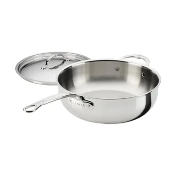 Hestan ProBond Luxe frying pan with lid - Stainless steel, auxiliary handle - Hestan
