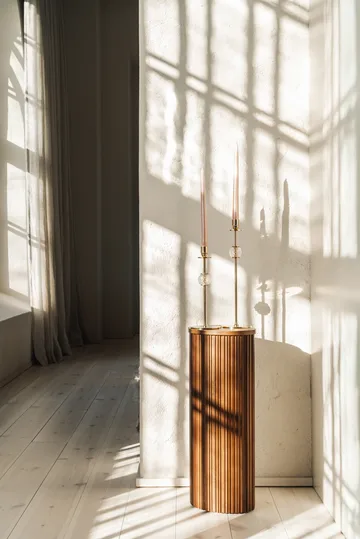 Alba candle sticks 30 cm - Solid brass and glass - Hilke Collection