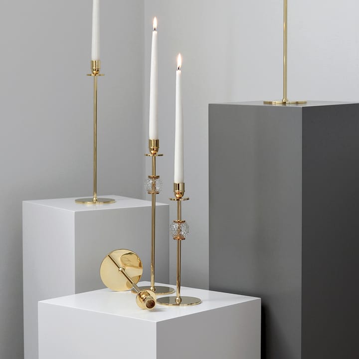 Alba candle sticks 30 cm, Solid brass and glass Hilke Collection