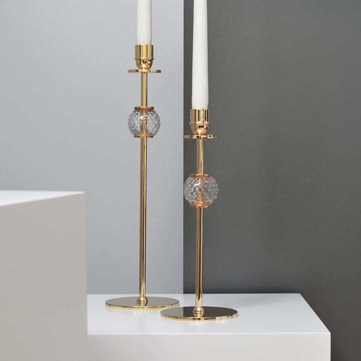 Alba candle sticks 40 cm, Solid brass and glass Hilke Collection