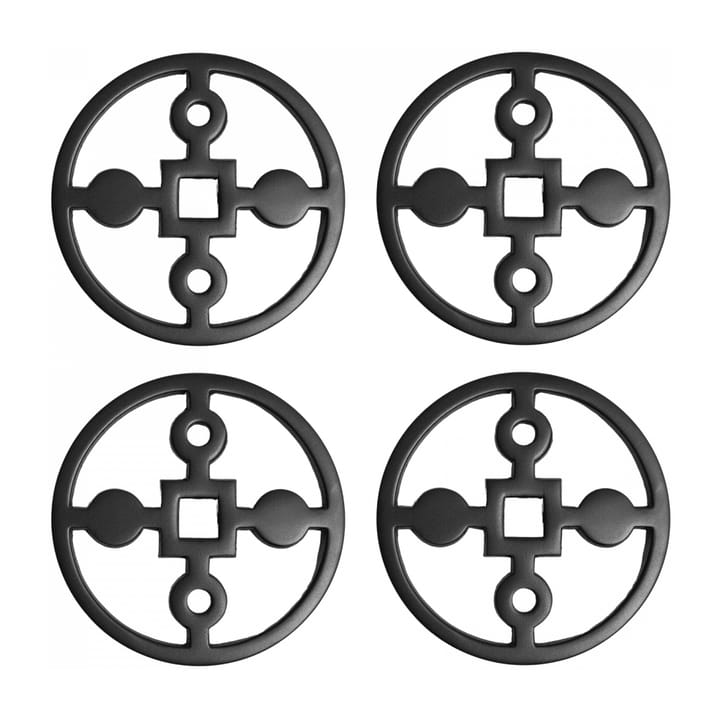 Anima Gemella coaster 4-pack - Black - Hilke Collection