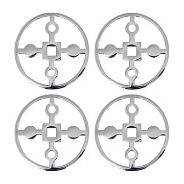 Anima Gemella coaster 4-pack - Nickel-plated brass - Hilke Collection