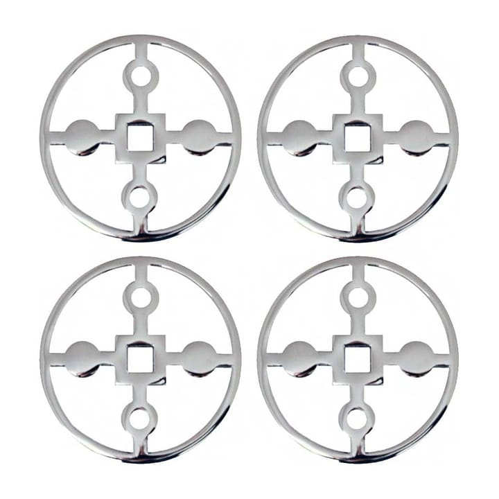 Anima Gemella coaster 4-pack, Nickel-plated brass Hilke Collection