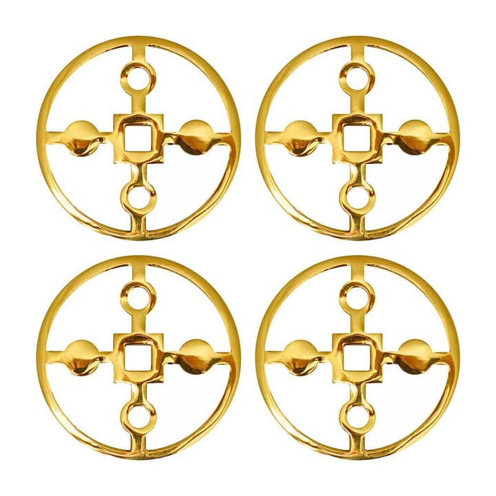 Anima Gemella coaster 4-pack - Solid brass - Hilke Collection