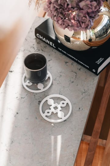 Anima Gemella coaster 4-pack - White - Hilke Collection