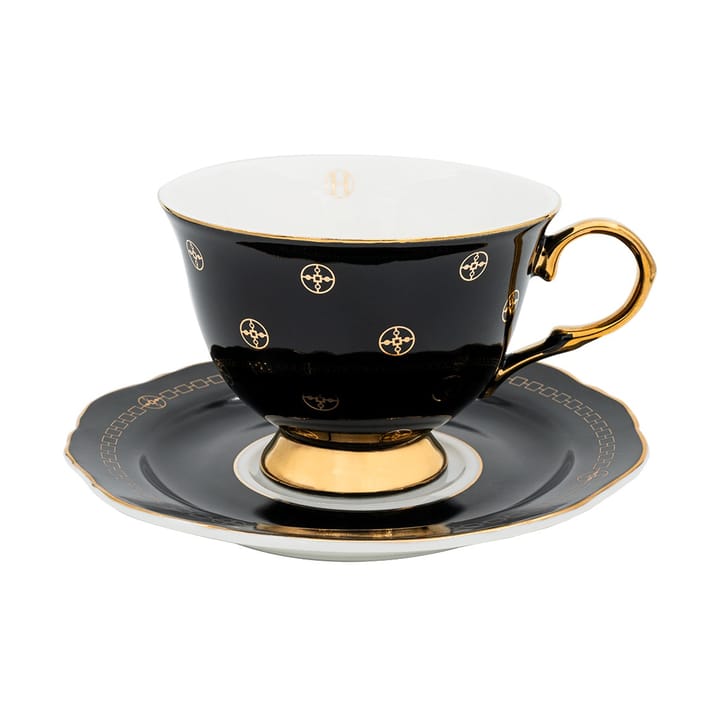 Anima Gemella Nero cup with saucer, 22 cl Hilke Collection