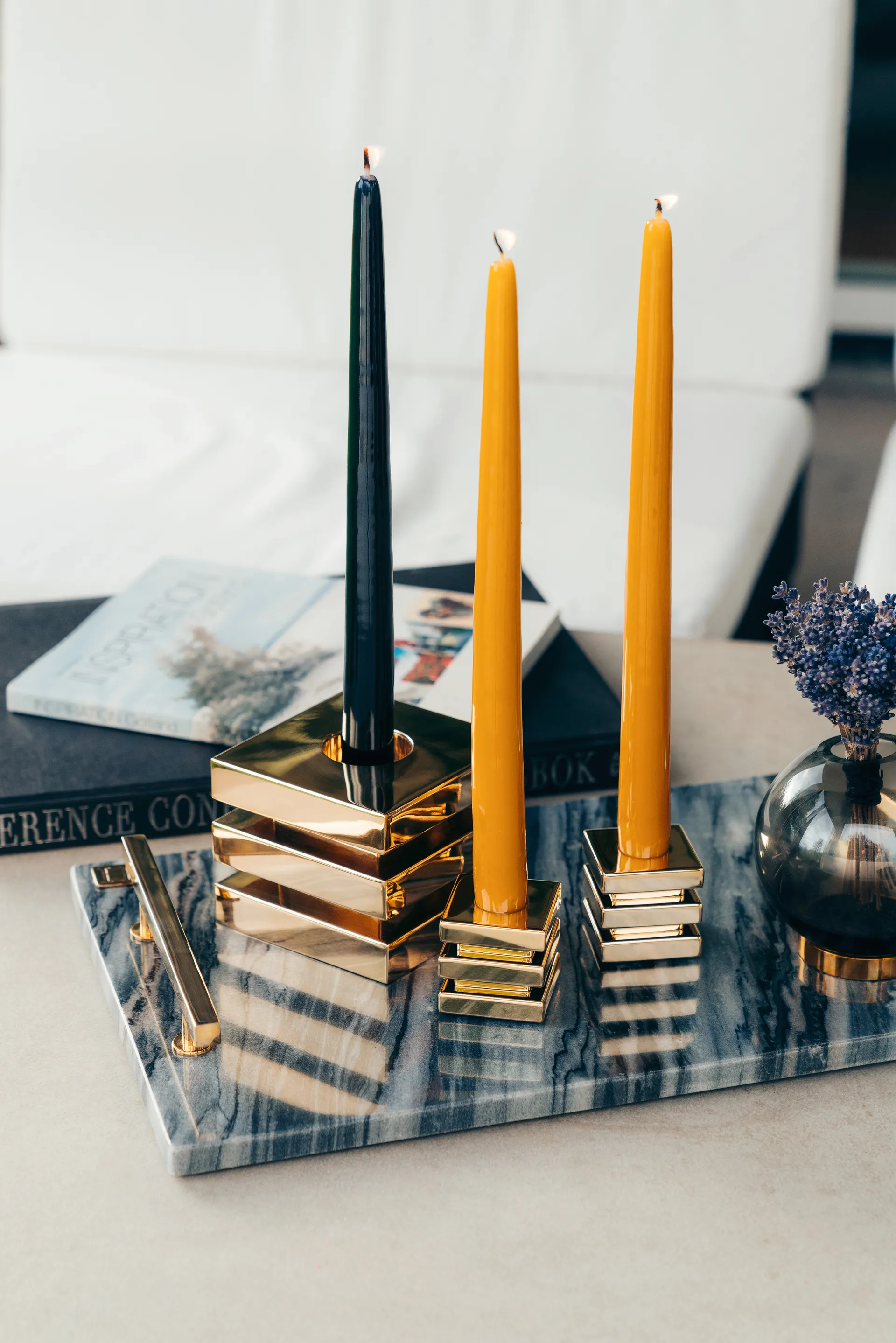 Herrgårdsljus candles 30 cm 6-pack , Black glossy Hilke Collection