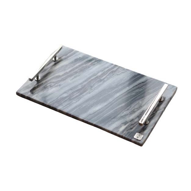 Hilke Collection tray 40.5x25.5 cm, grey marble-nickle plated brass Hilke Collection