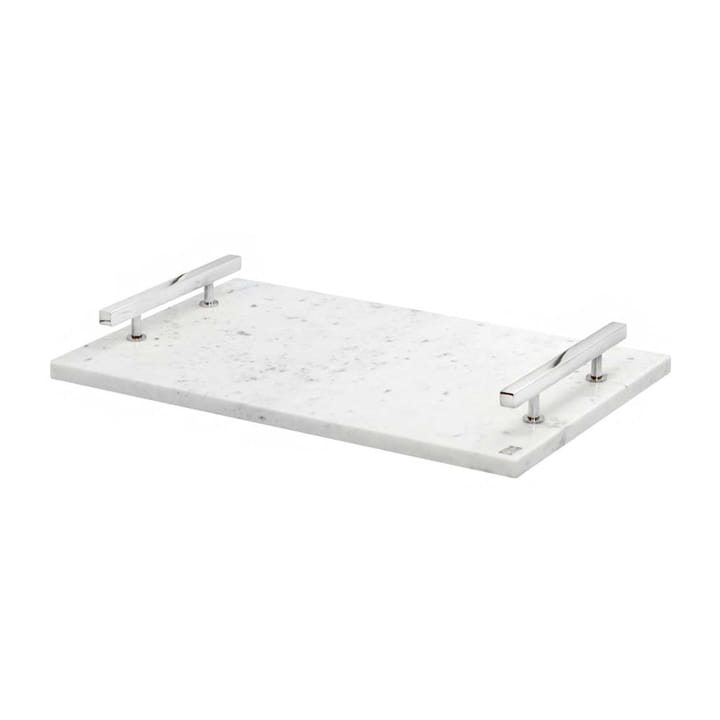 Hilke Collection tray 40.5x25.5 cm, White marble-nickle plated brass Hilke Collection