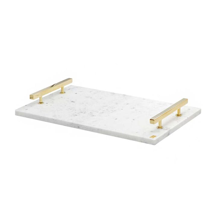 Hilke Collection tray 40.5x25.5 cm, White marble-solid brass Hilke Collection