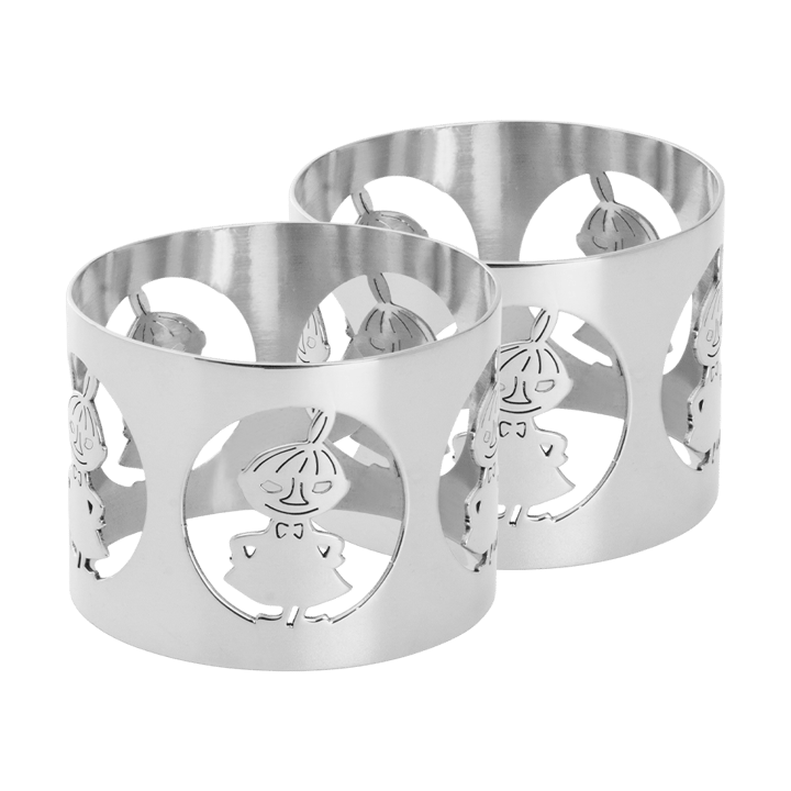 Hilke X Moomin napkin ring Little My 2-pack - Nickel-plated brass - Hilke Collection