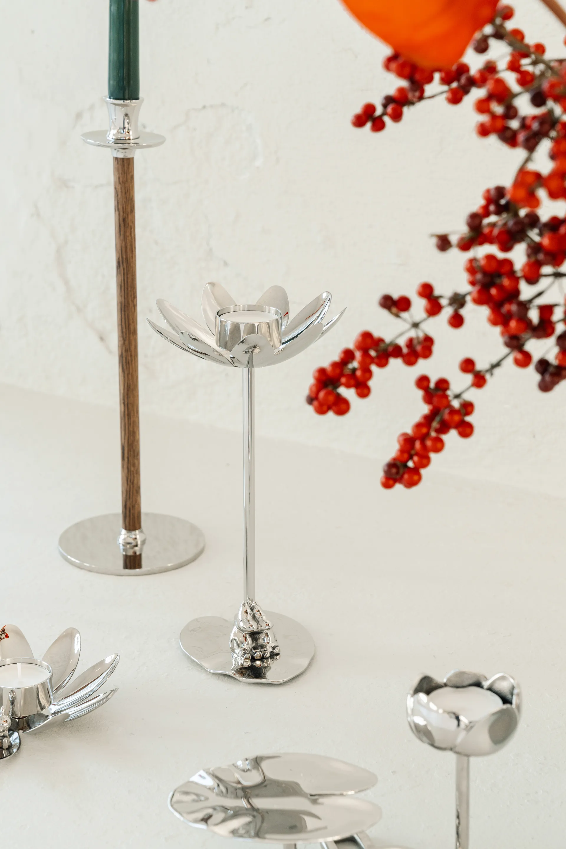 Hilke X Mumin Little My candle holder, Nickel-plated brass Hilke Collection