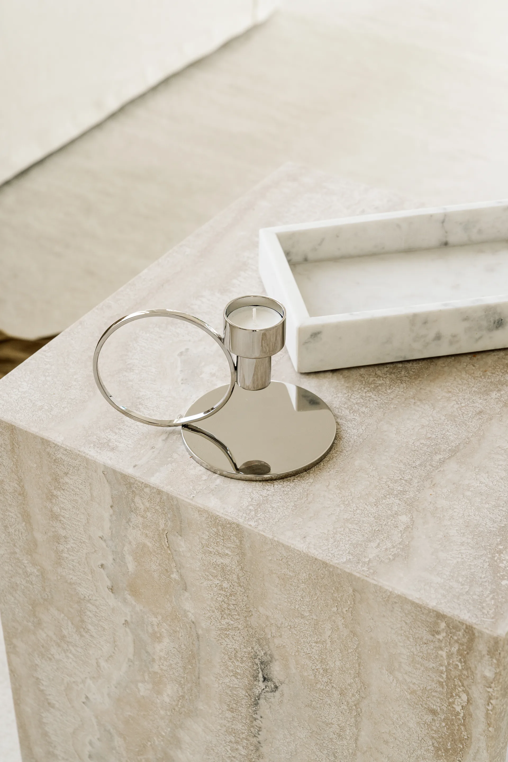 Insieme candle sticks, Nickel-plated brass Hilke Collection