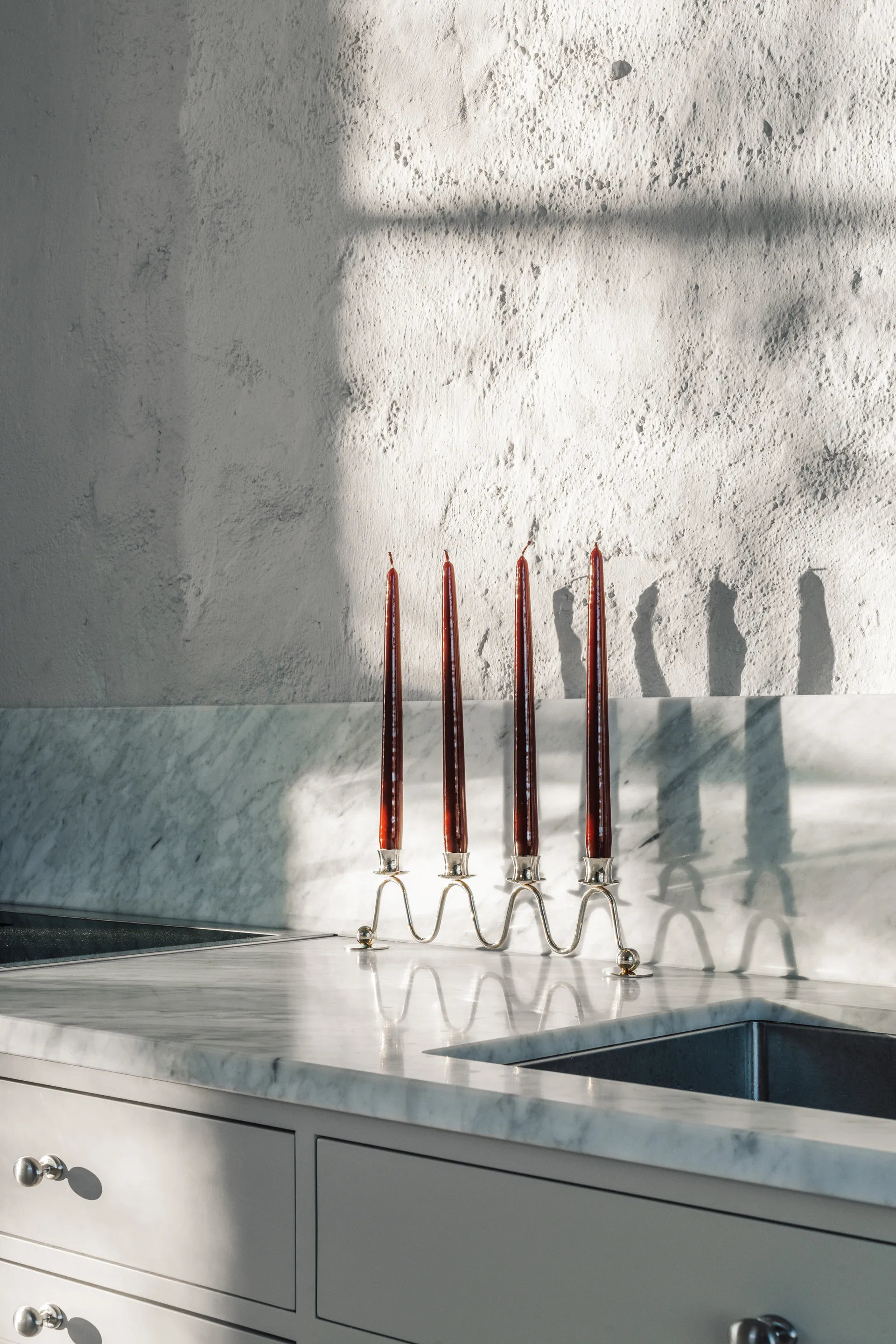 Lignano Sabbiadoro Advent candlestick, Nickel-plated brass Hilke Collection