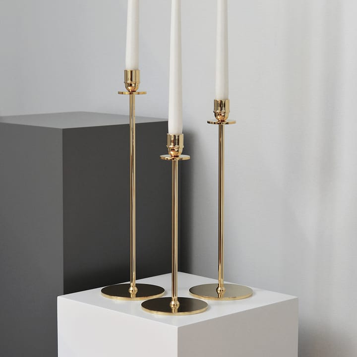 Luce Del Sole candle sticks 30 cm, Solid brass Hilke Collection