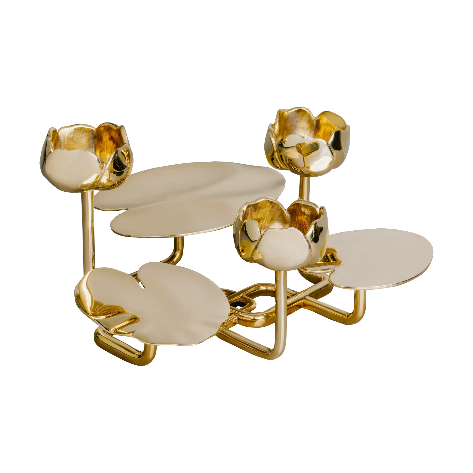 Ninfea grande candlestick, Brass Hilke Collection