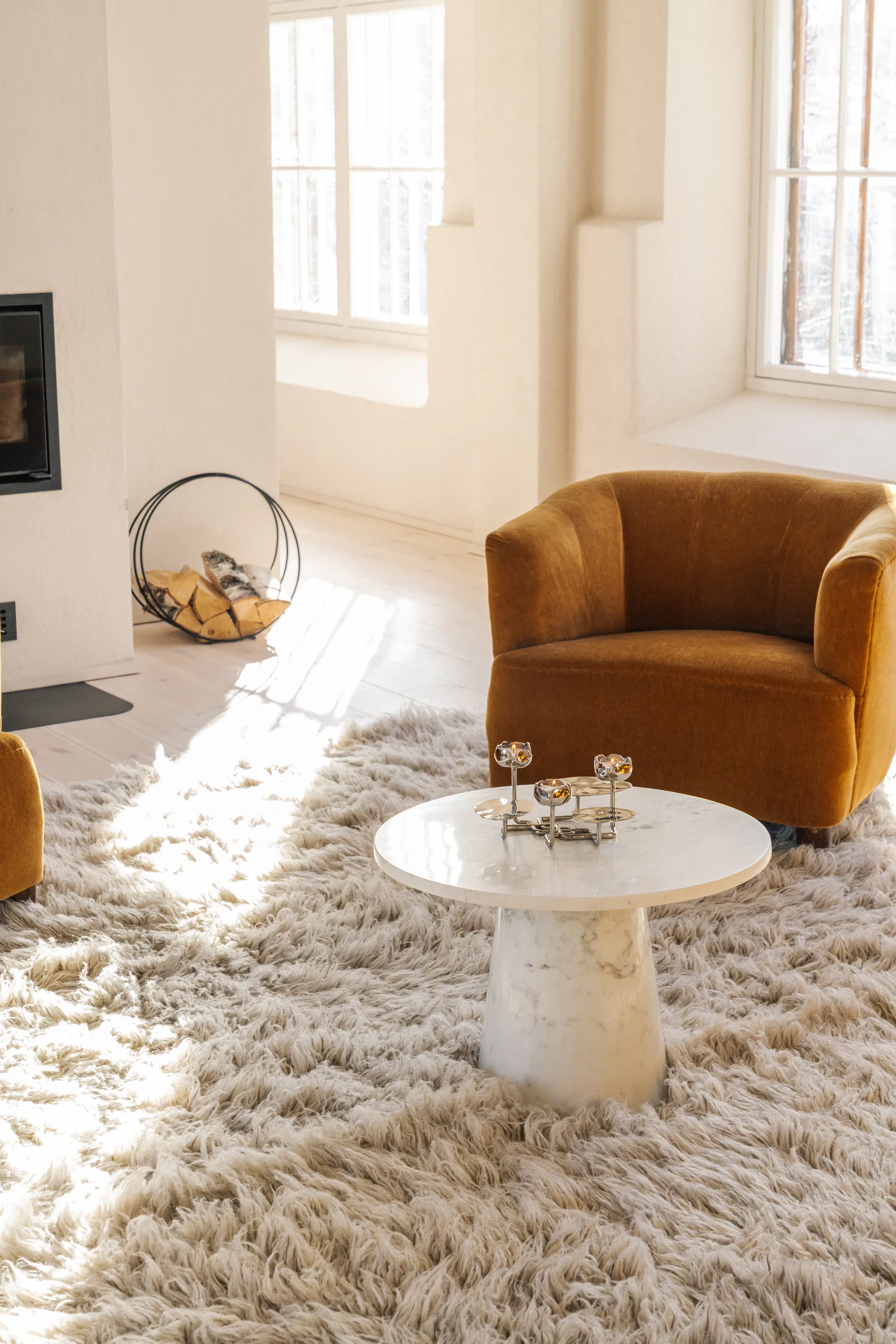 Ninfea grande candlestick, Nickel-plated brass Hilke Collection