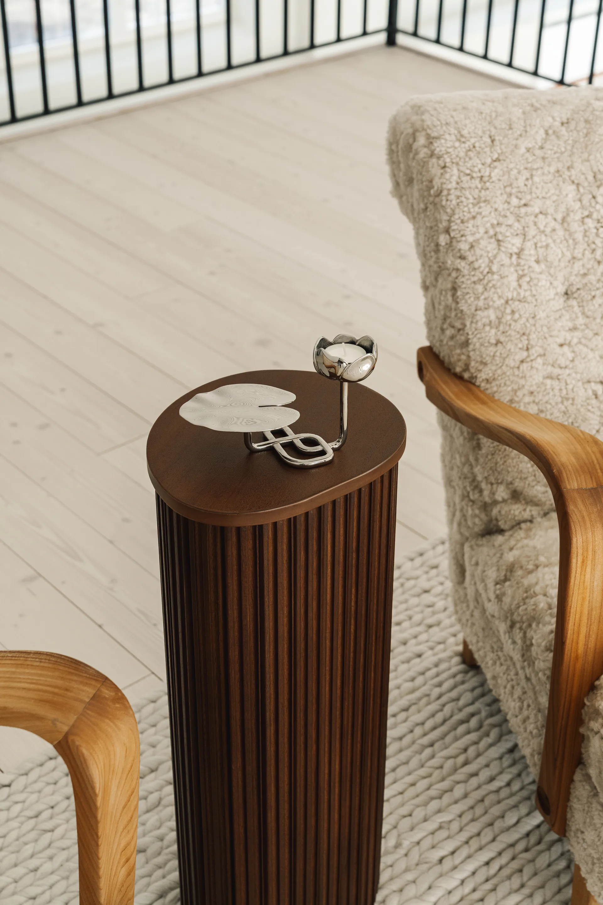 Ninfea No.1 candlestick, Nickel-plated brass Hilke Collection