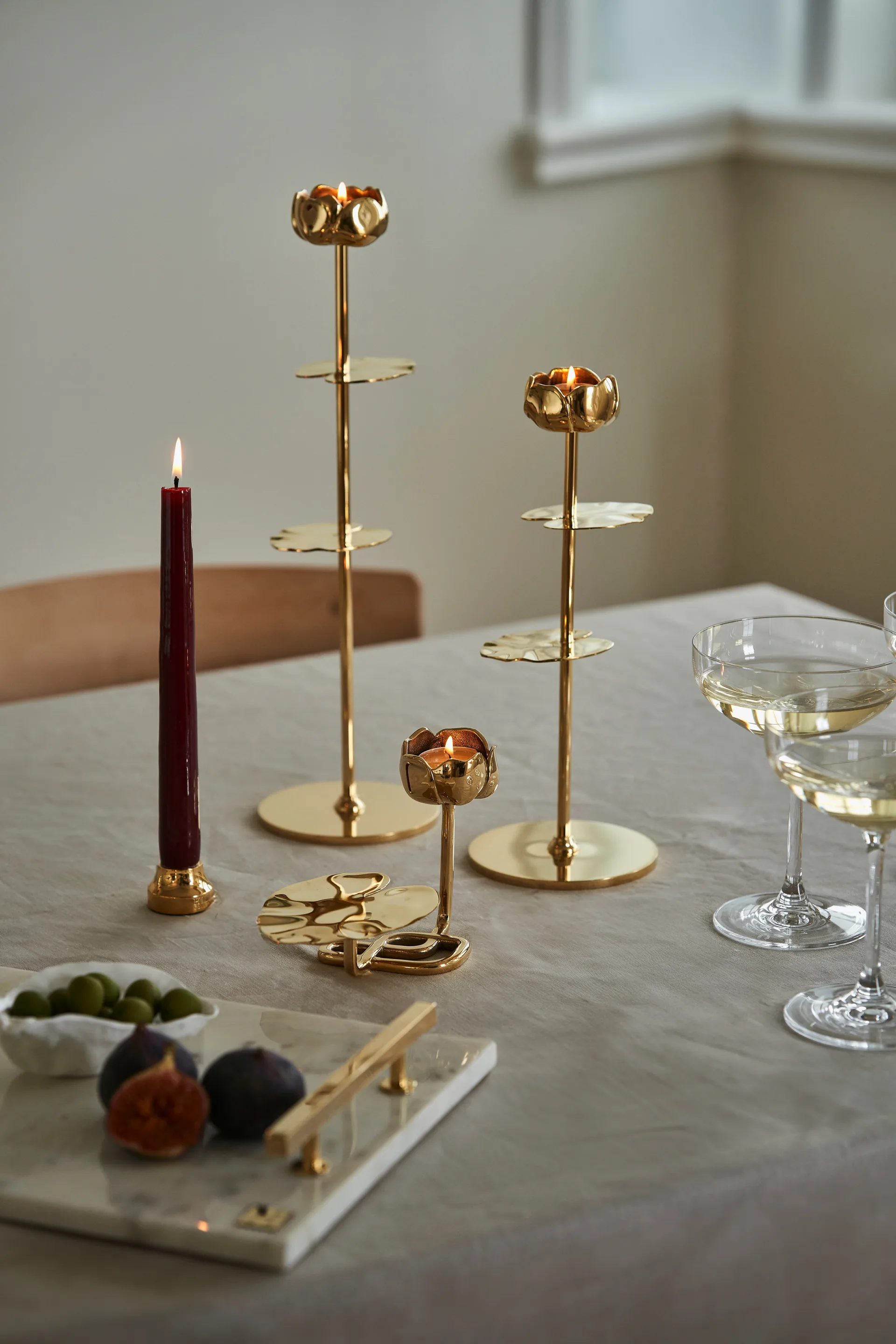 Piccolo no.2 candle sticks, Solid brass Hilke Collection