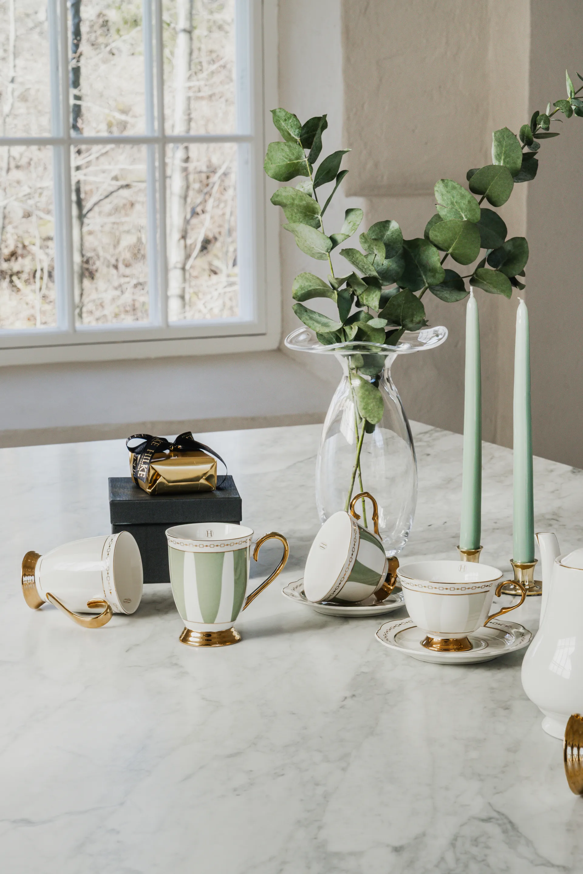 Stripes Sage mug, 28 cl Hilke Collection