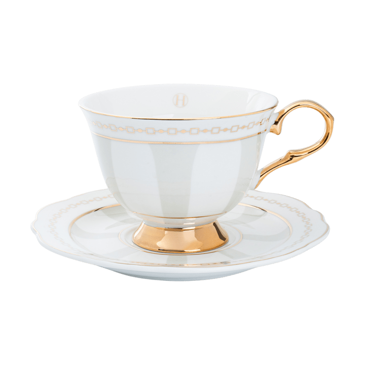 Strisce Tortora cup with saucer - 22 cl - Hilke Collection