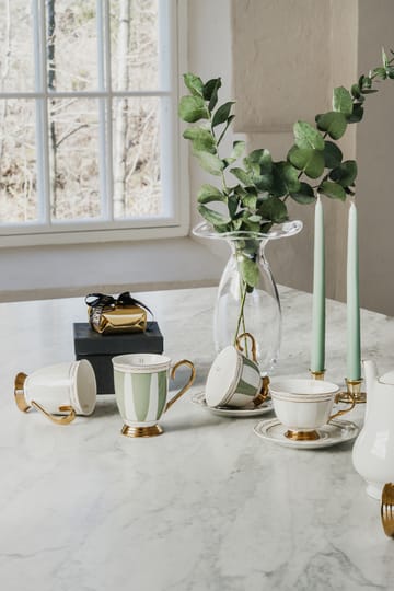 Strisce Tortora cup with saucer - 22 cl - Hilke Collection