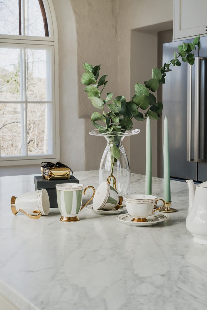 Strisce Tortora cup with saucer, 22 cl Hilke Collection