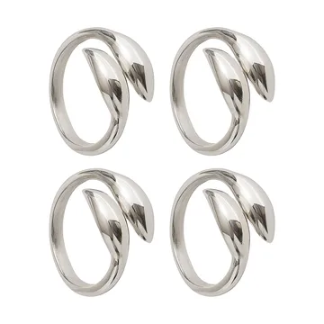 Inverness napkin ring - Silver, 4-pack - Himla