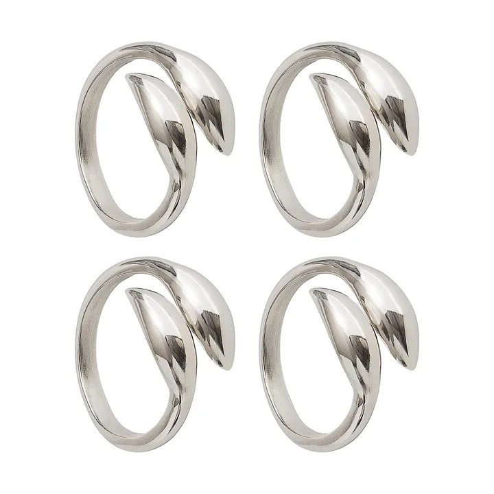 Inverness napkin ring - Silver, 4-pack - Himla