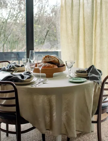 Sunrise round linen tablecloth - Organic (green), Ø220 cm - Himla