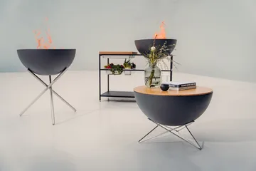 BOWL 70 fire pit - Black-silver, star base - Höfats