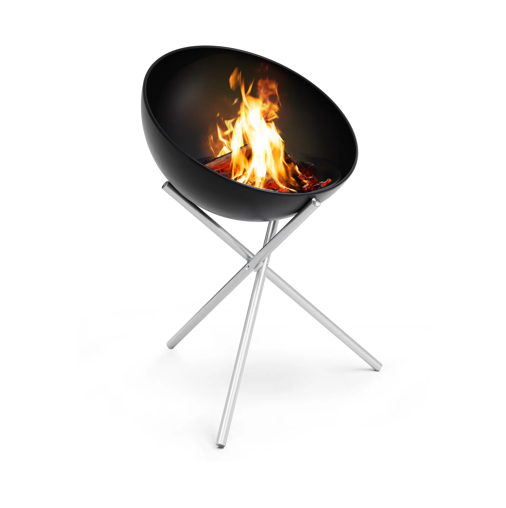 BOWL 70 fire pit, Black-silver, tripod stand Höfats