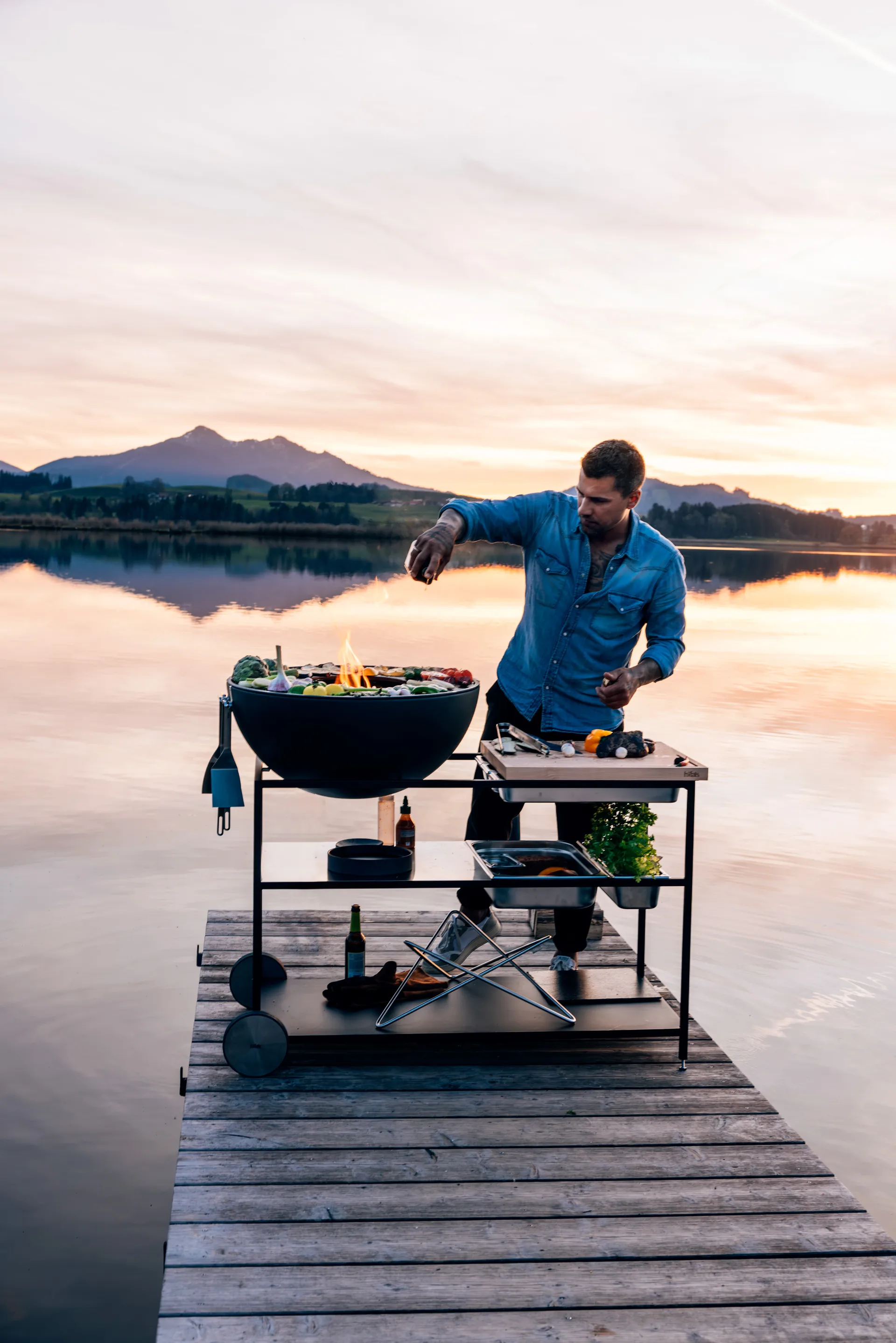 FIRE KITCHEN wheels for outdoor kitchen, Black, 2-pack Höfats