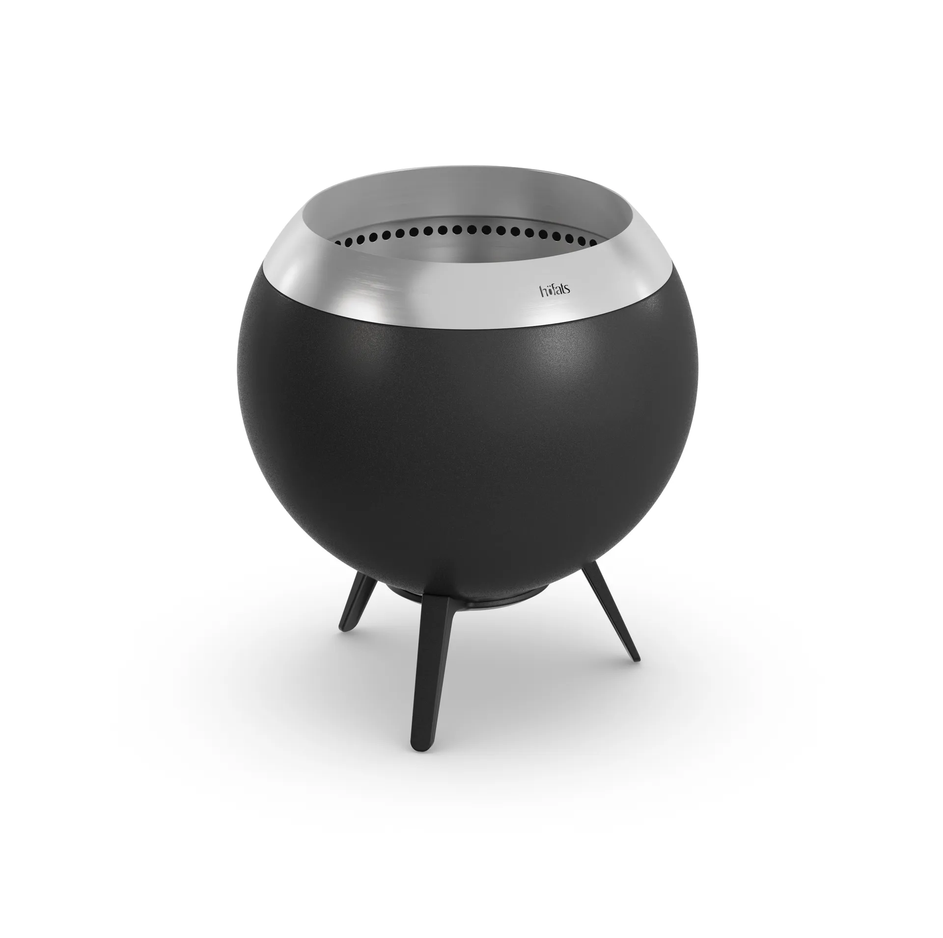 MOON 45 fireplace, Black-silver, low stand Höfats