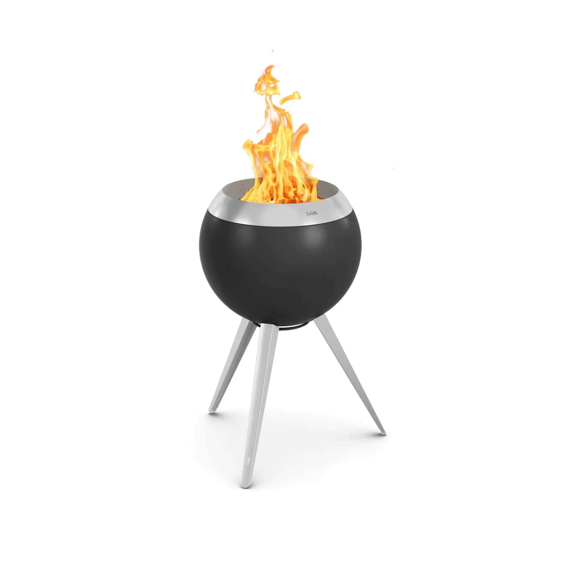 MOON 45 fireplace, Black-silver, tall stand Höfats