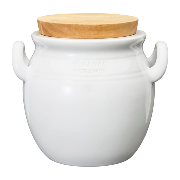 Höganäs Ceramic jar 1 l, White Höganäs Keramik