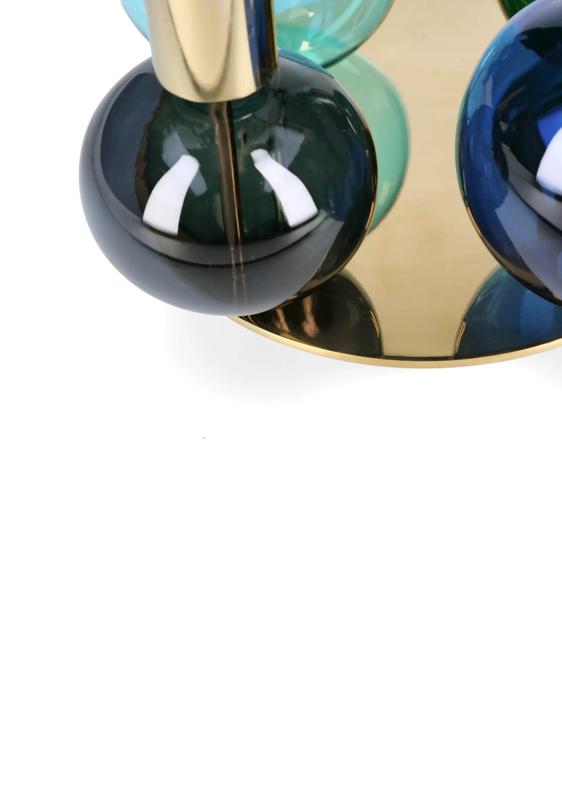 Bubble 4-arm candlestick Ø17.5x12 cm, Blue-green-smoke Holmegaard